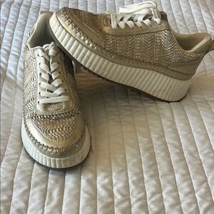 Universal Thread Gold and White Women's Sneakers